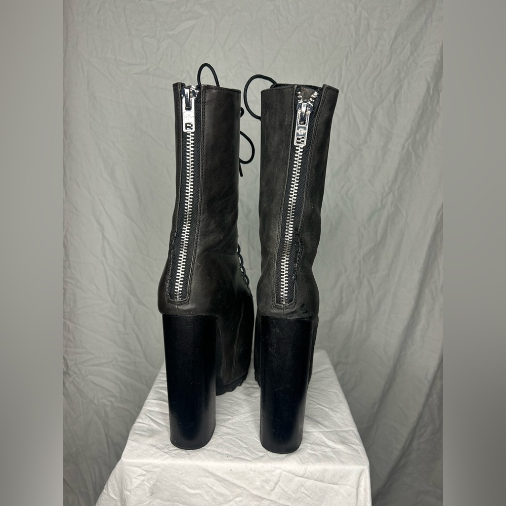 Black Platform Lace-Up Boots - image 7